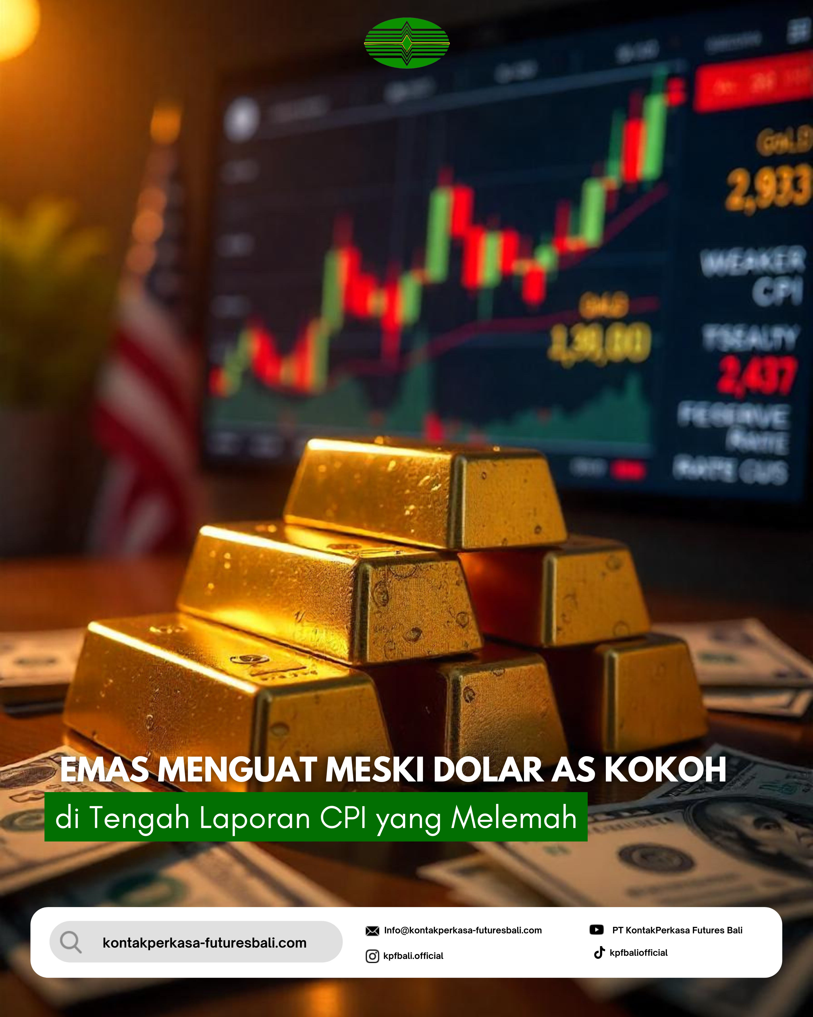 Emas Menguat Meski Dolar AS Kokoh di Tengah Laporan CPI yang Melemah